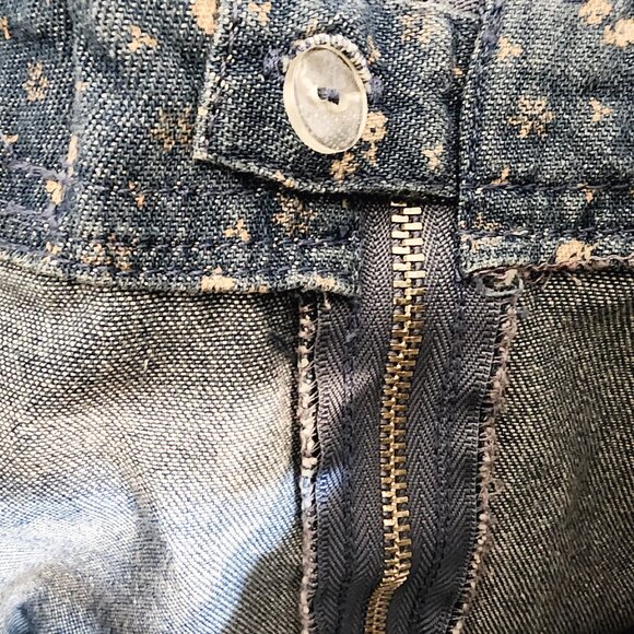 Vtg AMI Women Denim/Jean Midi Fit Flare Floral Skirt Sz10 Y2K Retro Look Western - Picture 13 of 14